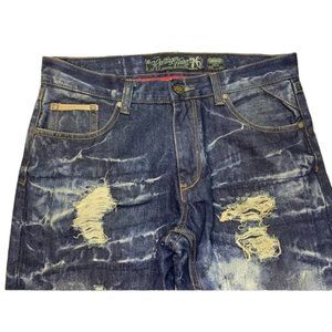 The Heritage by America 1776 light acid wash deconstructed denim jeans 34/33